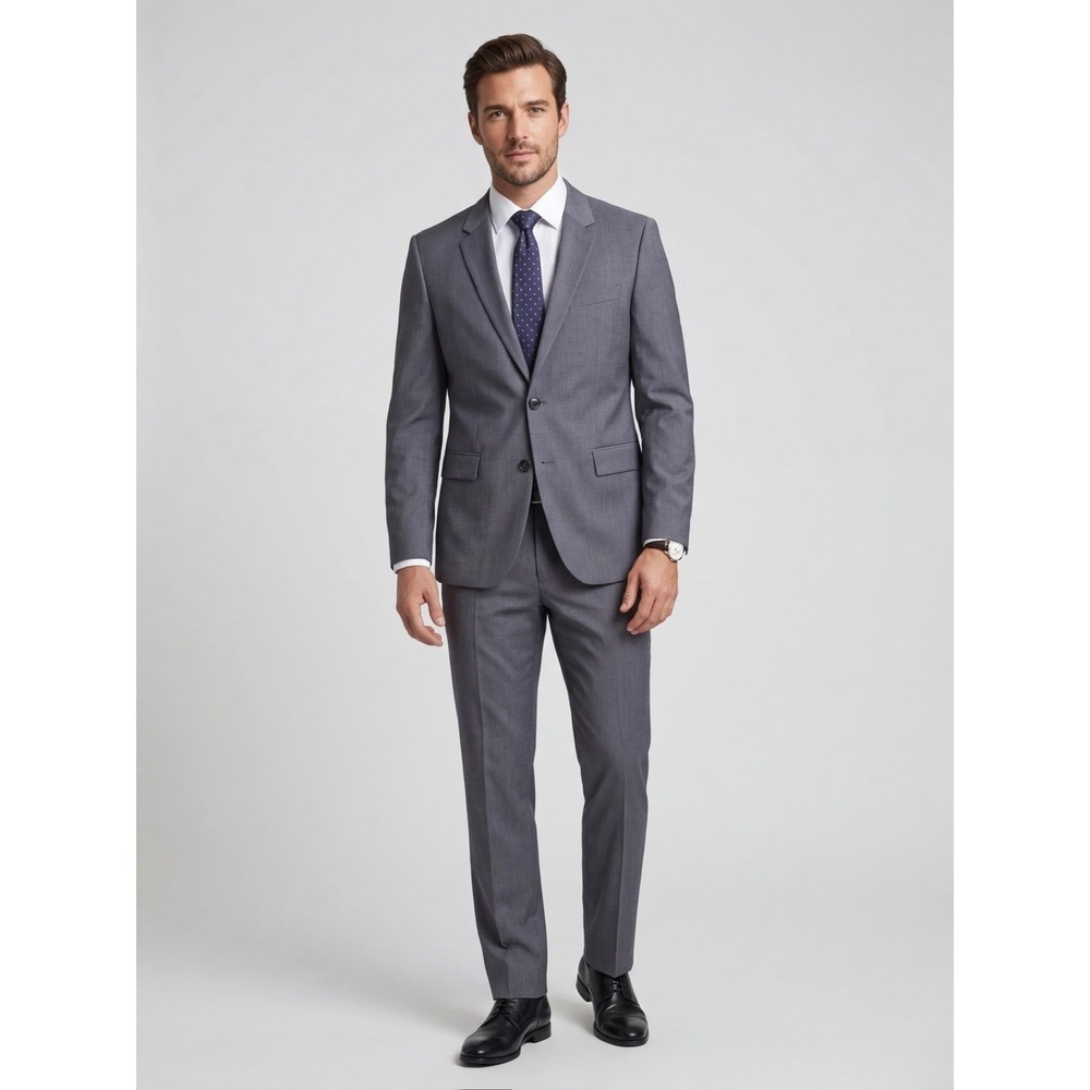Hugo Boss Aeron1 Hamen1 Men Grey Virgin Wool Suit Jacket Blazer Biella Italy 42R